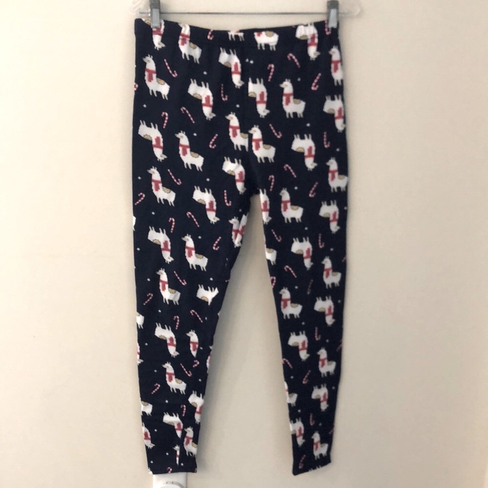 Lildy Llama Fleece Leggings pajama pants Christmas fleece pajamas soft SZ L-XXL